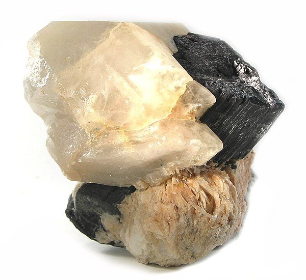 Black tourmaline (schorl) crystal specimen