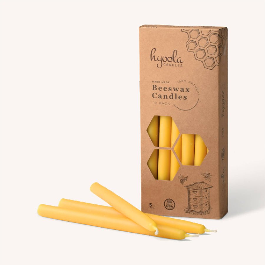 Hyoola 9 Inch Pure Beeswax Taper Candles