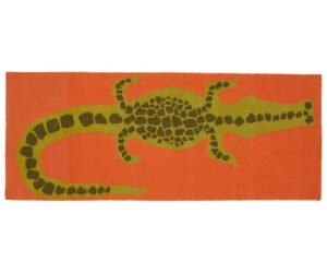 Wool Flat Weave Crocodile Runner, Tomato