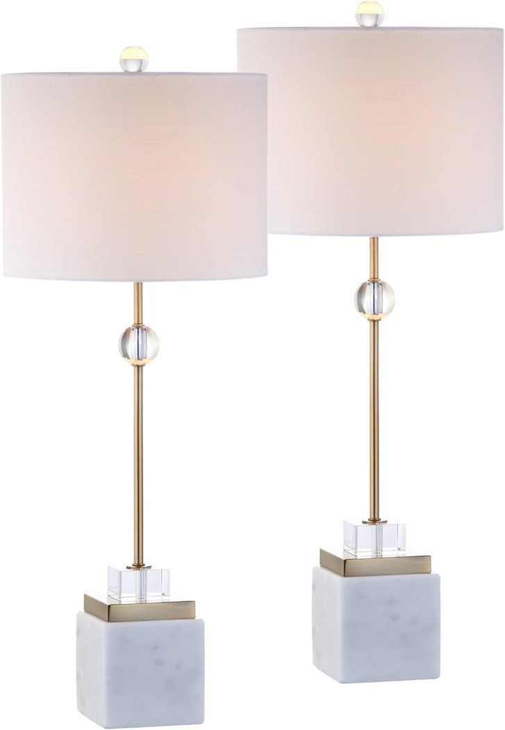 Marble-Base Table Lamps, Pair