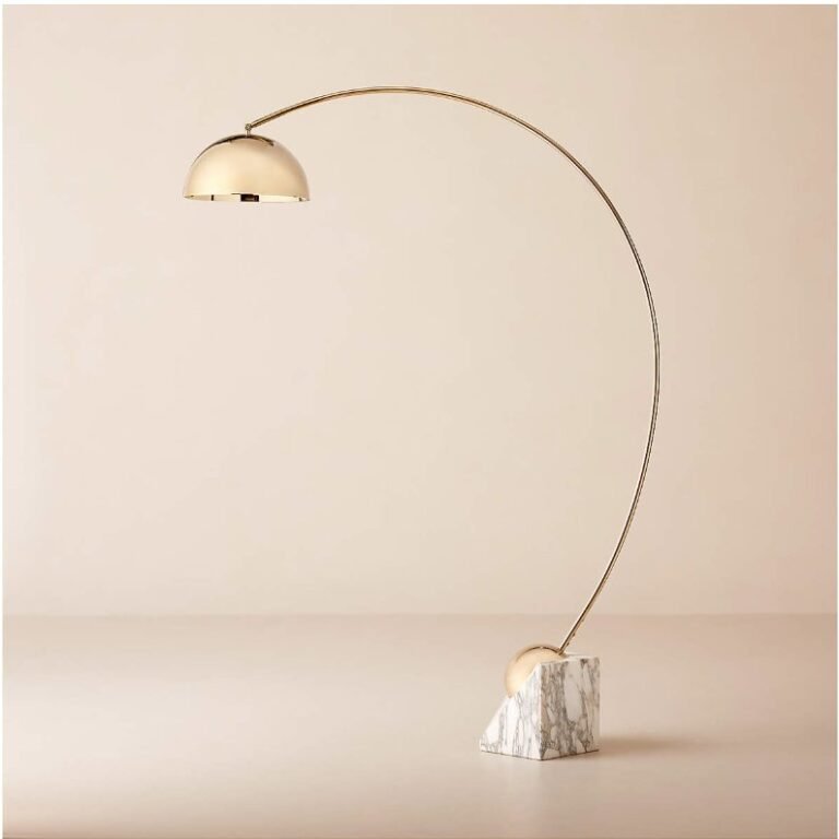 Arched Floor Lamp with Stone Base