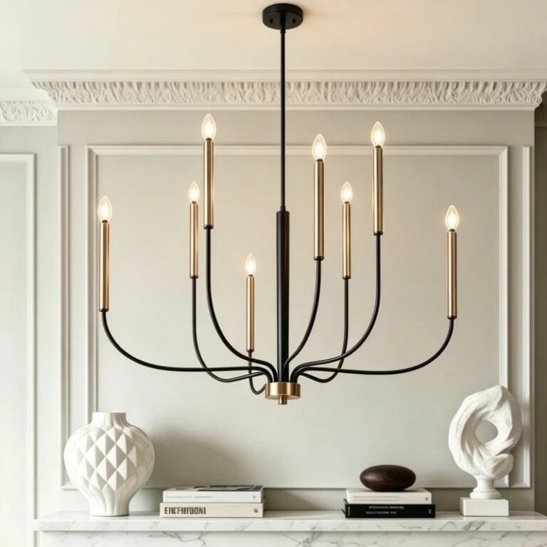 Black & Brass Candelabra Chandelier