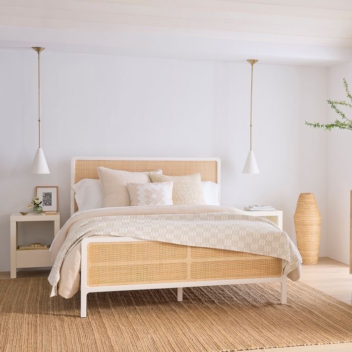 West Elm Ida woven cane bed